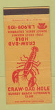 Matchbook Cover - Craw Dad Hole Sunset Beach CA 30 Strike