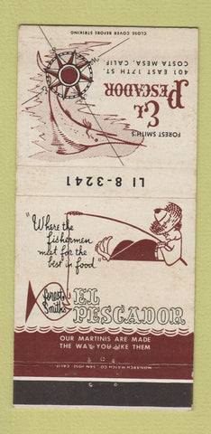 Matchbook Cover - El Pescador Costa Mesa CA WEAR 30 Strike