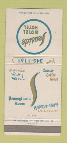 Matchbook Cover - Seaside Motor Hotel  Atlantic City NJ 30 Strike