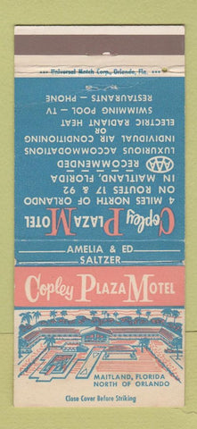 Matchbook Cover - Copley Plaza Motel Maitland FL 30 Strike