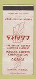 Matchbook Cover - Indiana Copper Corp Marion IN 30 Strike
