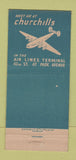 Matchbook Cover - Churchills Restaurant New York City 21 Strike Feature