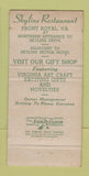Matchbook Cover - Skyline Restaurant Front Royal VA WEAR 30 Strike