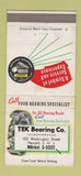 Matchbook Cover - Tek Bearing Newark NJ WEAR 30 Strike