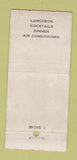 Matchbook Cover - Lape Restaurant New York City 30 Stick