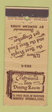 Matchbook Cover - Craftwood Inn Manitou Springs Colorado 21 Strike Feature