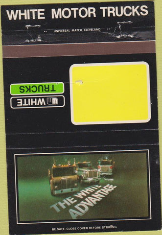 Matchbook Cover - White Semi Trucks BLANK WEAR 40 Strike