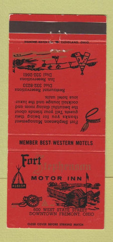 Matchbook Cover - Fort Stephenson Motor Inn Fremont OH 30 Strike