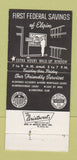 Matchbook Cover - First Federal Savings Elgin IL 30 Strike