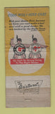 Matchbook Cover - 1951 Pontiac Royal Butler NJ WORN 30 Strike