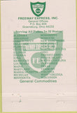 Matchbook Cover - Freeway Express Trucking Greensburg OH 40 Strike