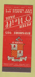 Matchbook Cover - Peter O'Neill Bay Shore LI Restaurant 21 Strike Feature