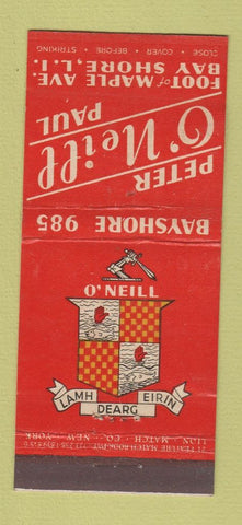 Matchbook Cover - Peter O'Neill Bay Shore LI Restaurant 21 Strike Feature