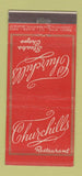 Matchbook Cover - Churchills Restaurant New York City 21 Strike Feature