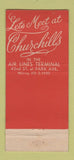 Matchbook Cover - Churchills Restaurant New York City 21 Strike Feature