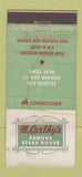 Matchbook Cover - McCarthy's Steak House New York City WORN 21 Strike Feature