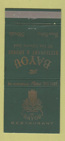 Matchbook Cover - Bayou Restaurant Boca Raton FL 30 Strike