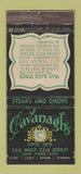Matchbook Cover - Cavanagh's Restaurant New York City  WORN 30 Stick