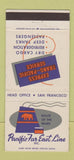 Matchbook Cover - Pacific Far East Shipping Line San Francisco CA 30 Strike