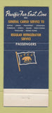 Matchbook Cover - Pacific Far East Shipping Line San Francisco CA 30 Strike