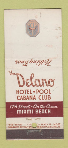 Matchbook Cover - Delano Hotel Miami Beach FL WEAR 21 Strike Feature