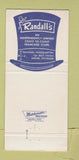 Matchbook Cover - Randall's Men's Clothes Florham Park NJ 30 Strike