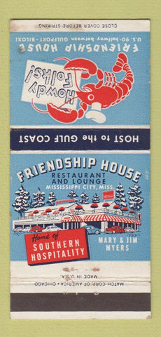 Matchbook Cover - Friendship House Mississippi City MS WEAR 30 Strike