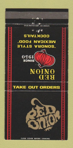 Matchbook Cover - Red Onion Mexican Food Hawthorne Torrance Irvine CA 30 Strike