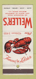 Matchbook Cover - Weller's Morton Grove IL Restaurant lobster 30 Strike