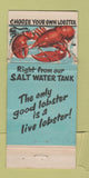 Matchbook Cover Bookbinder's Philadelphia PA lobster DISPLAY 21 Strike Feature