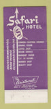 Matchbook Cover - Safari Hotel Scottsdale AZ 30 Strike