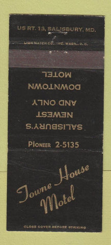 Matchbook Cover - Towne House Motel Salisbury MD WEAR 30 Strike