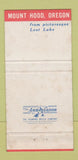 Matchbook Cover - Union Pacific Railroad Mount Hood OR 30 Strike