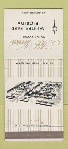 Matchbook Cover - Mount Vernon Motor Lodge Winter Park FL 30 Strike