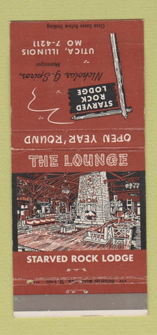Matchbook Cover - Starved Rock Lodge Utica IL 30 Strike