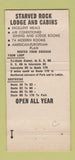 Matchbook Cover - Starved Rock Lodge Utica IL 30 Strike