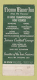 Matchbook Cover - Pocono Manor Inn PA 30 Stick