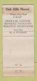 Matchbook Cover - Oak Hills Manor Metuchen NJ WORN 30 Strike