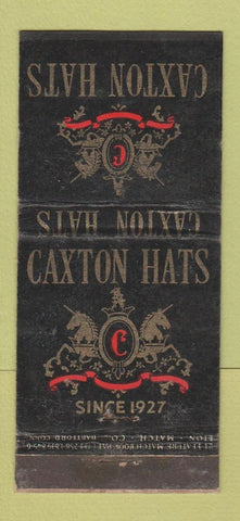Matchbook Cover - Caxton Hats WEAR 21 Strike Feature