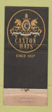 Matchbook Cover - Caxton Hats WEAR 21 Strike Feature