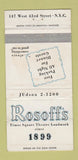 Matchbook Cover - Rosoff's New York City WEAR 30 Strike
