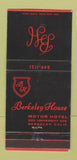 Matchbook Cover - Berkeley House Motor Hotel Berkeley CA 30 Strike