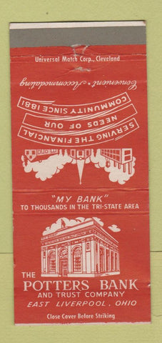 Matchbook Cover - Potters Bank East Liverpool OH 30 Strike