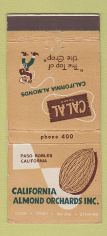 Matchbook Cover - California Almond Orchards  Paso Robles CA 30 Strike