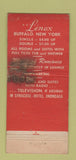 Matchbook Cover - Hotel Lenox Buffalo NY WORN 30 Stick