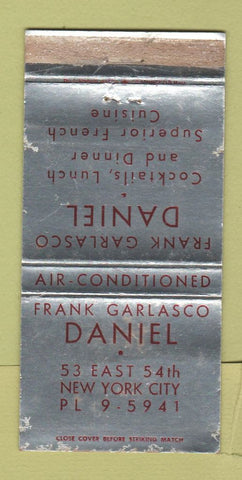 Matchbook Cover - Daniel Restaurant New York City French WORN 30 Strike