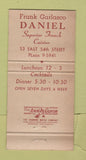 Matchbook Cover - Daniel Restaurant New York City French WORN 30 Strike