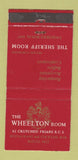 Matchbook Cover - Wheelton Room Restaurant UK England RED 30 Strike