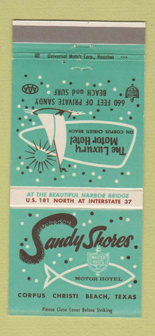Matchbook Cover - Sandy Shores Motor Hotel Corpus Christi Beach TX 30 Strike