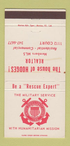 Matchbook Cover - US Coast Guard Real Estate Pekin IL 30 Strike